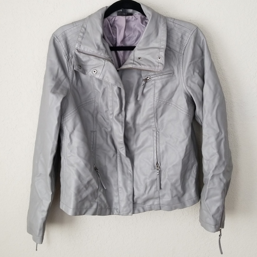 APT. 9 Grey leather jacket